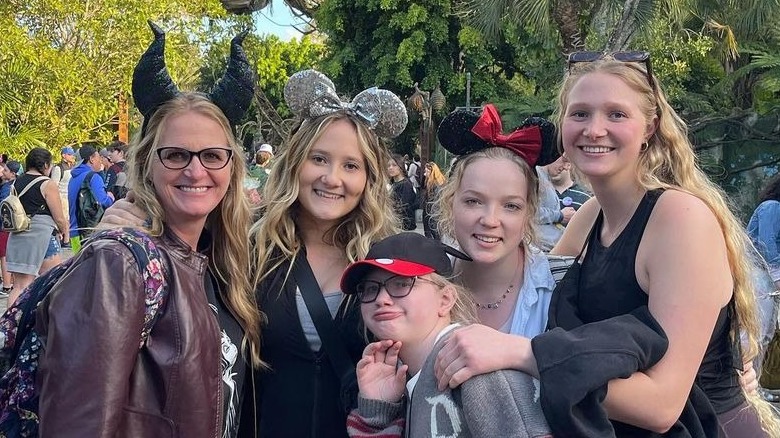 Christine Brown at Disney with family