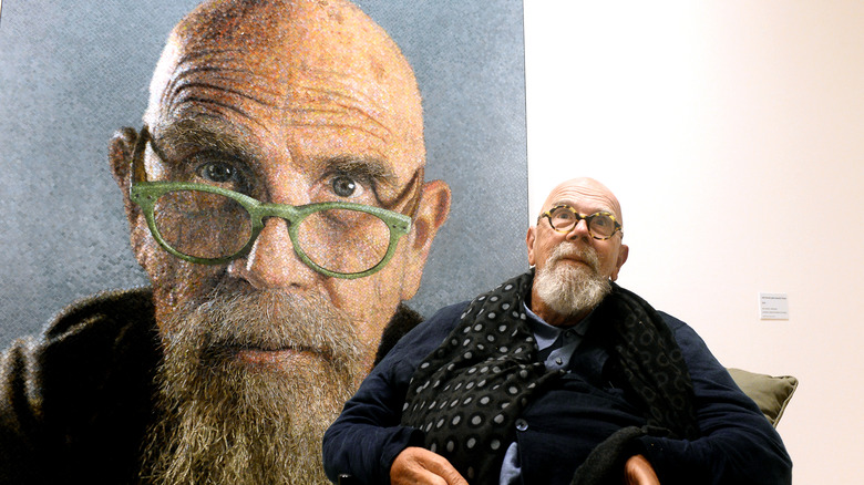 photographer and artist Chuck Close attends the inauguration of his exhibition "Mosaics"  2019