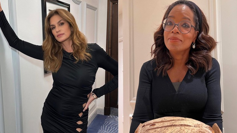 Cindy Crawford; Oprah Winfrey posing