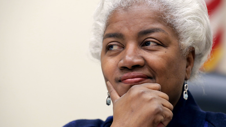 Donna Brazile with hand on chin