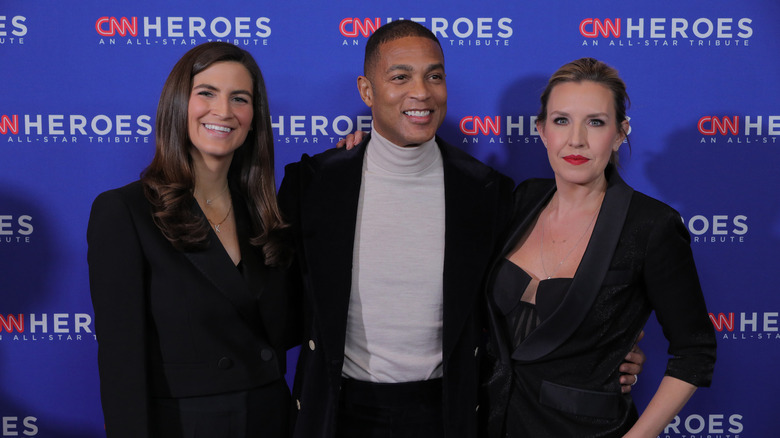 Don Lemon, Poppy Harlow, and Kaitlan Collins posing for a picture