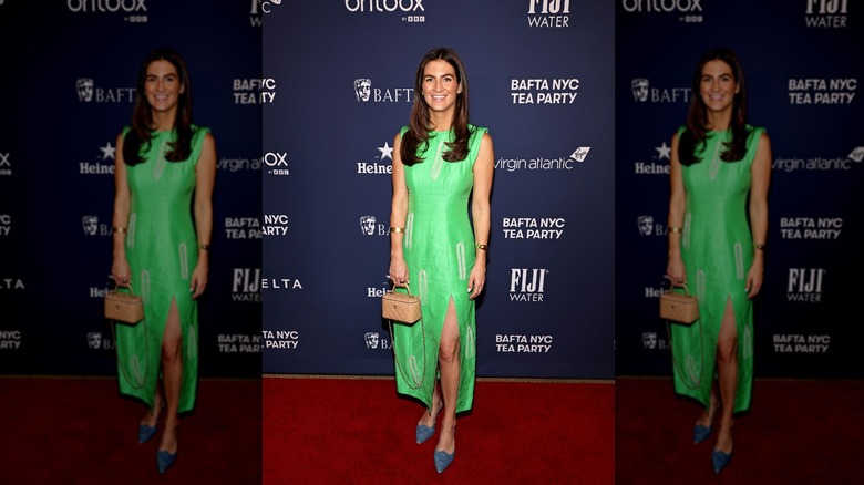 Kaitlan Collins wearing a green dress