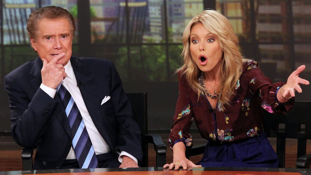 Regis Philbin and Kelly Ripa on an episode of Live! with Regis and Kelly