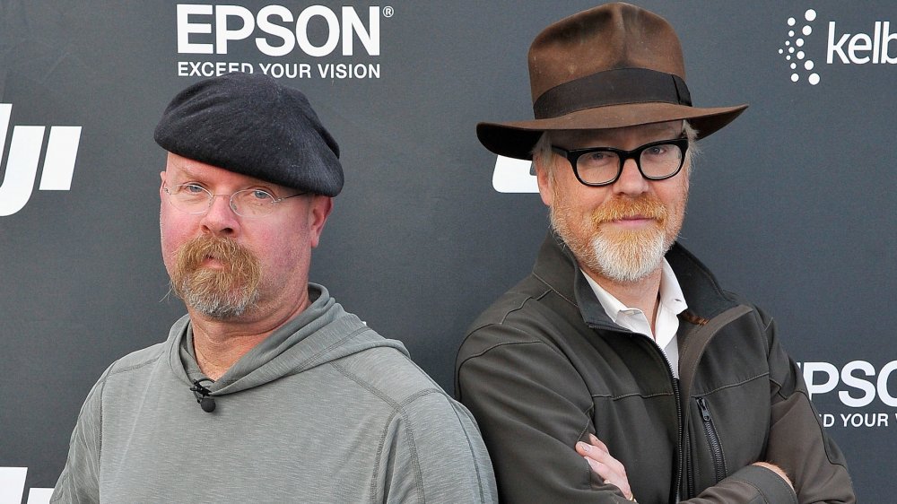 Jamie Hyneman and Adam Savage at the DJI Evolution Inspire Launch at Treasure Island