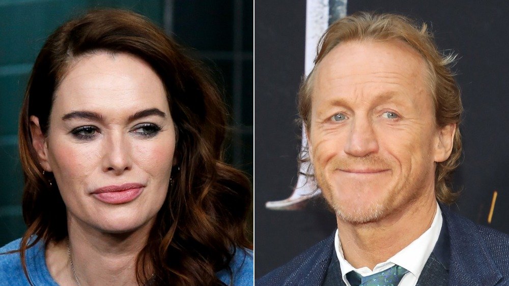 Lena Headey and Jerome Flynn, split image