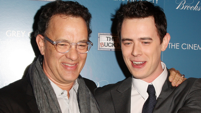 Tom Hanks and Colin Hanks on red carpet 