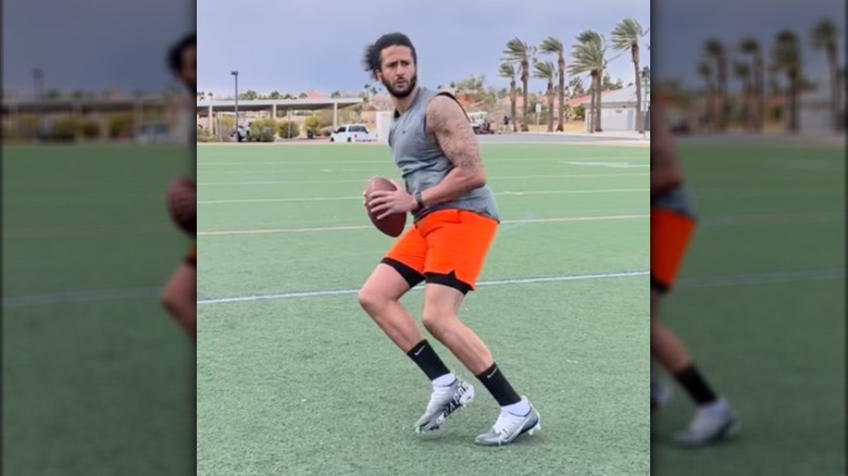 Colin Kaepernick training