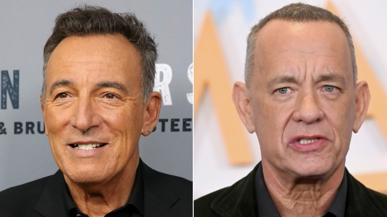 Bruce Springsteen; Tom Hanks posing