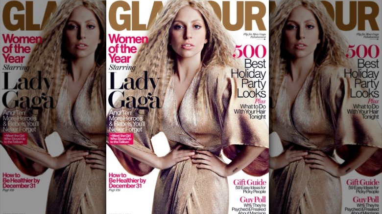 Lady Gaga posing on Glamour