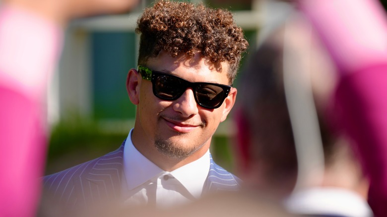 Patrick Mahomes wearing sunglasses