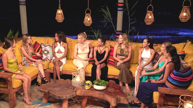 Women talking, phone-free, on Bachelor in Paradise