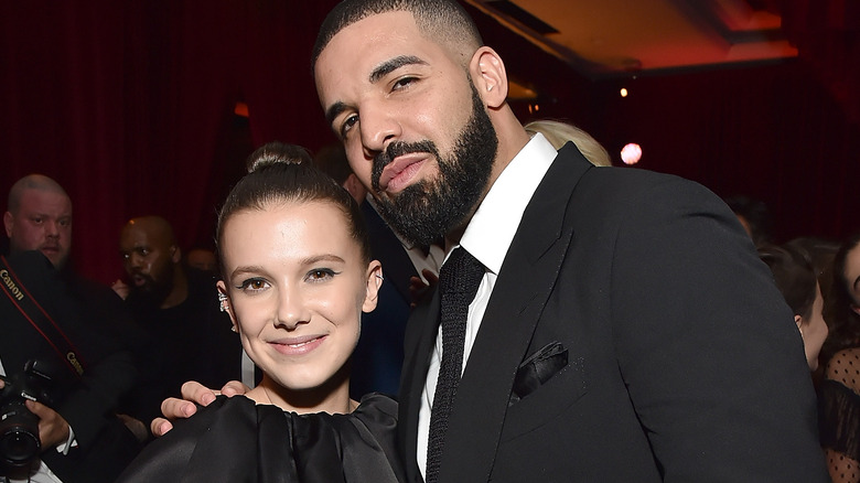 Millie Bobby Brown and Drake smiling