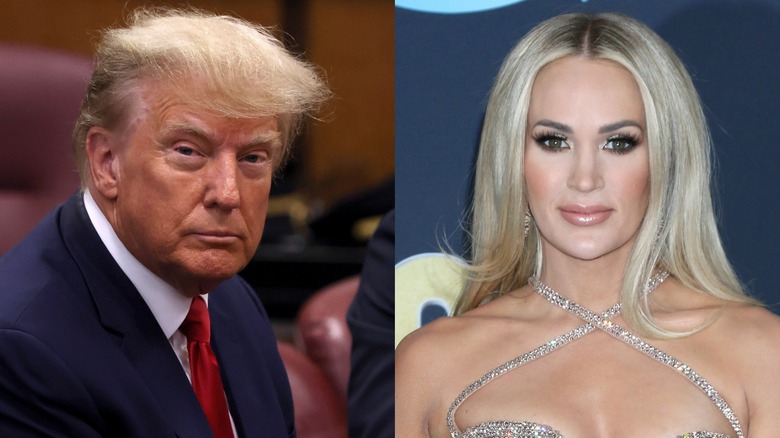 Split image of Donald Trump and Carrie Underwood