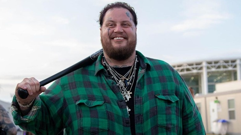 Jelly Roll in green checked shirt