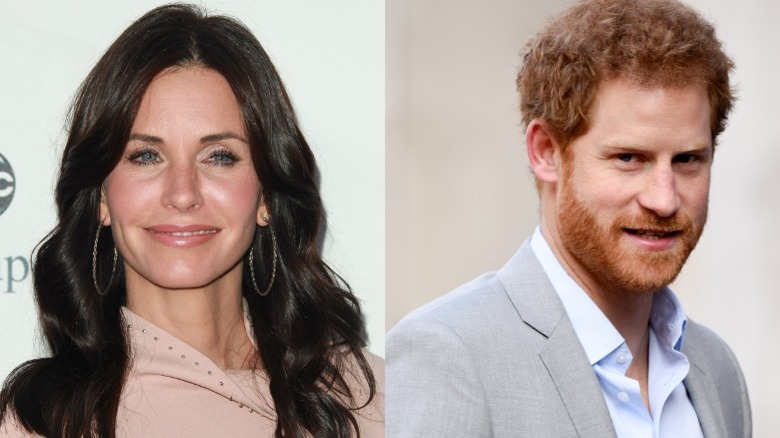 Courteney Cox; Prince Harry smiling