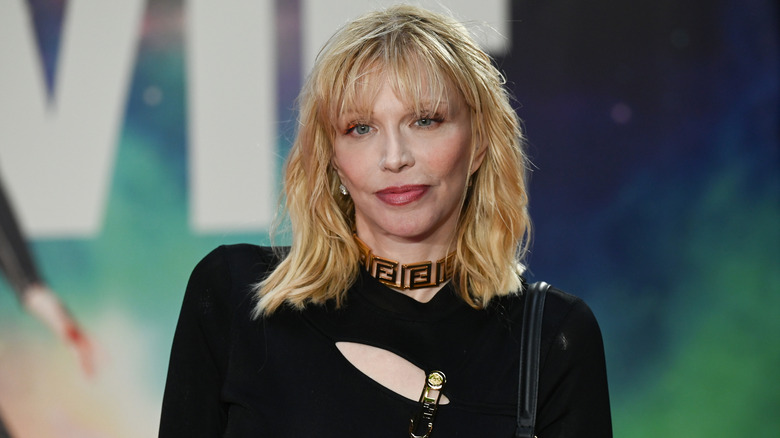 Courtney Love with gold necklace