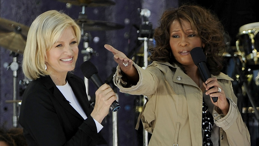 Diane Sawyer and Whitney Houston onstage together in 2009