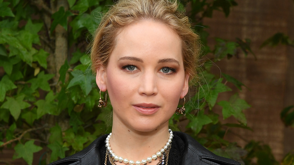 Jennifer Lawrence looking serious at Paris Fashion Week 2019