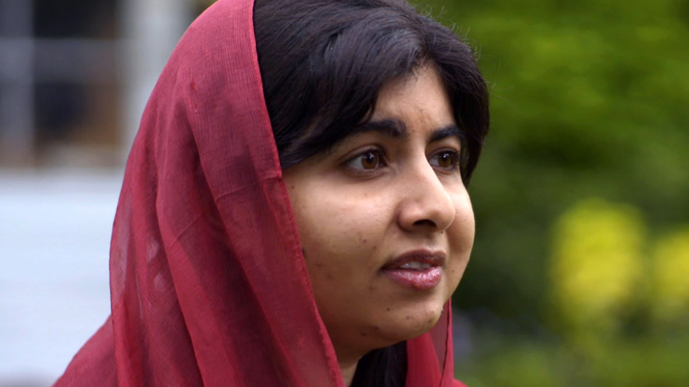 Malala Yousafzai looking off in the distance 