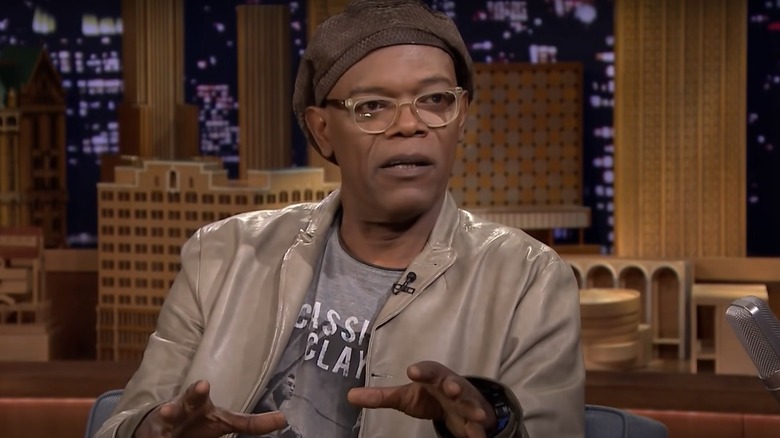 Samuel L. Jackson during Tonight Show interview