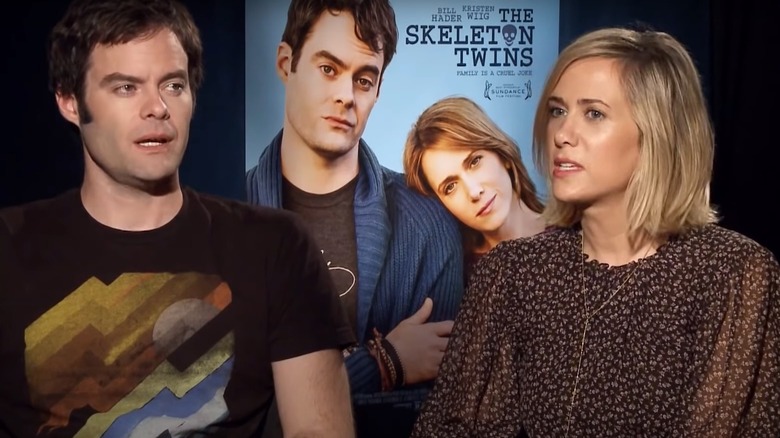 Bill Hader and Kristen Wiig during interview