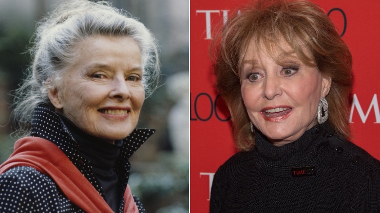 Katharine Hepburn, Barbara Walters split image