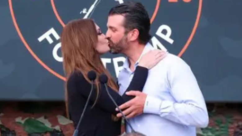 Kimberly Guilfoyle kissing Donald Trump Jr