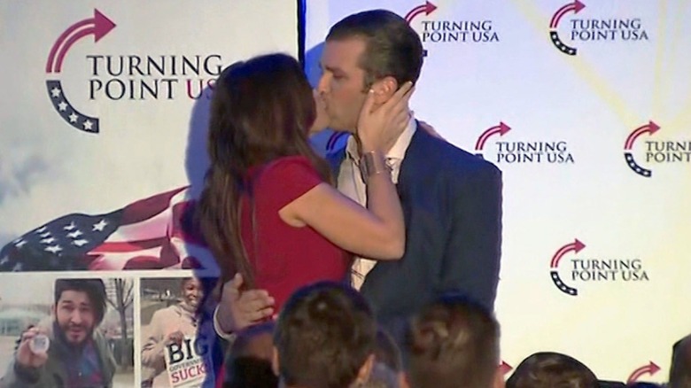 Kimberly Guilfoyle kissing Donald Trump Jr