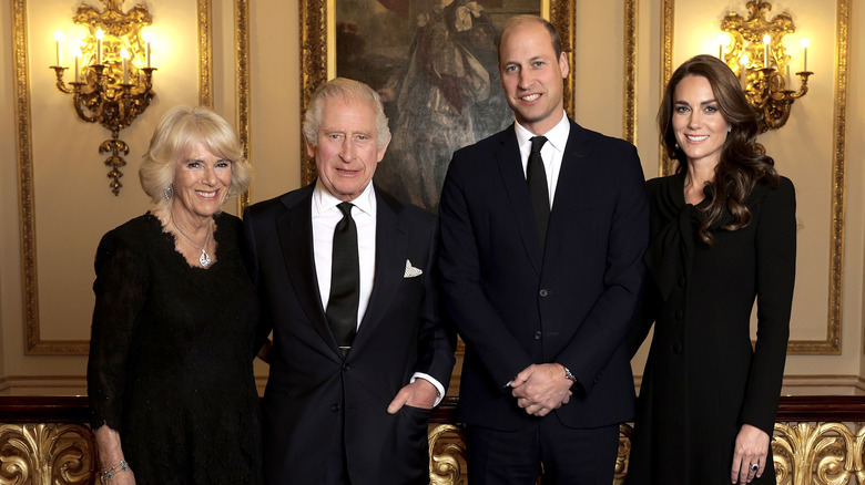 Camilla Parker Bowles, King Charles III, Prince William and Kate Middleton in group photo