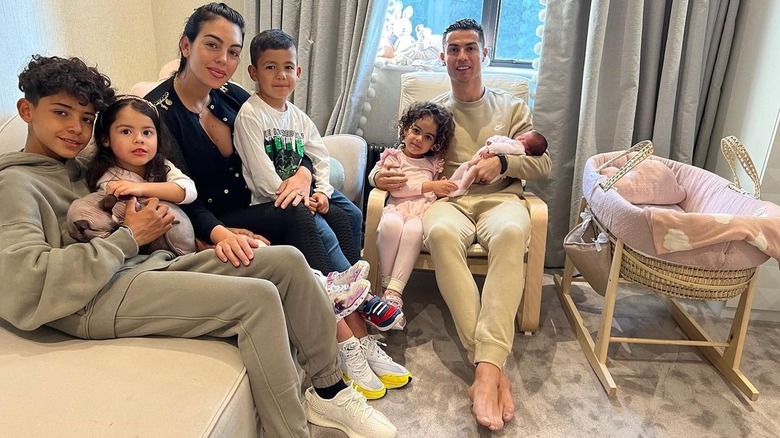 Cristiano Ronaldo with his family