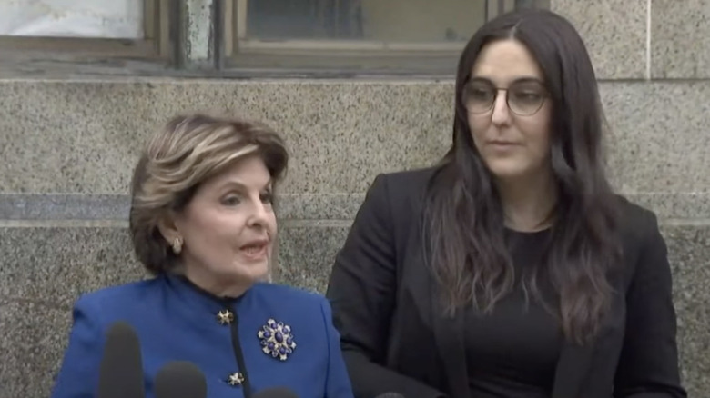 Gloria Allred and Kelsey Harbert