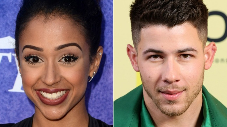 Liza Koshy and Nick Jonas smiling