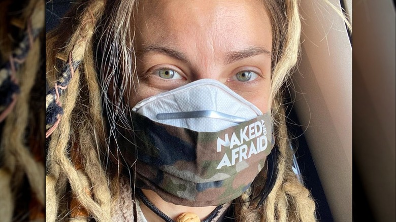 Naked and Afraid's Dani Beau wearing face mask