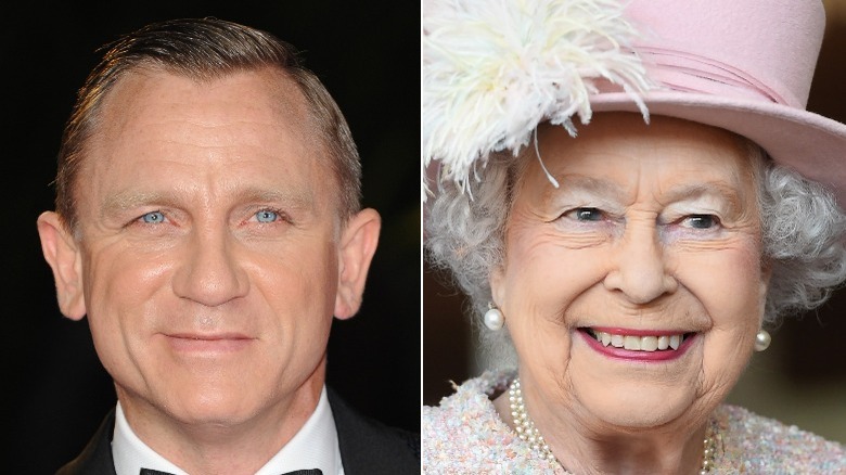 Daniel Craig and Queen Elizabeth split photo