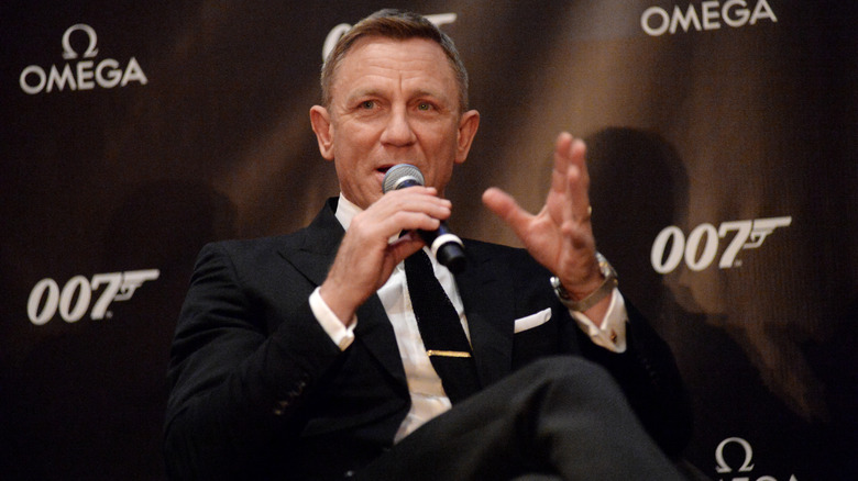 Daniel Craig speaking at event