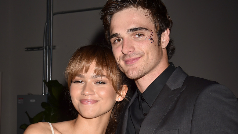 Jacob Elordi and Zendaya pose together