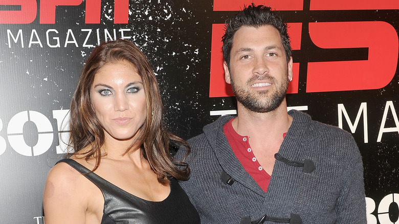 Hope Solo, Maksim Chmerkovskiy posing