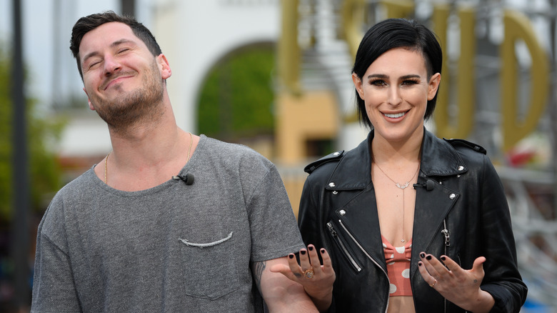 Val Chmerkovskiy, Rumer Willis smiling