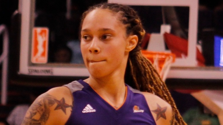 Brittney Griner biting lip