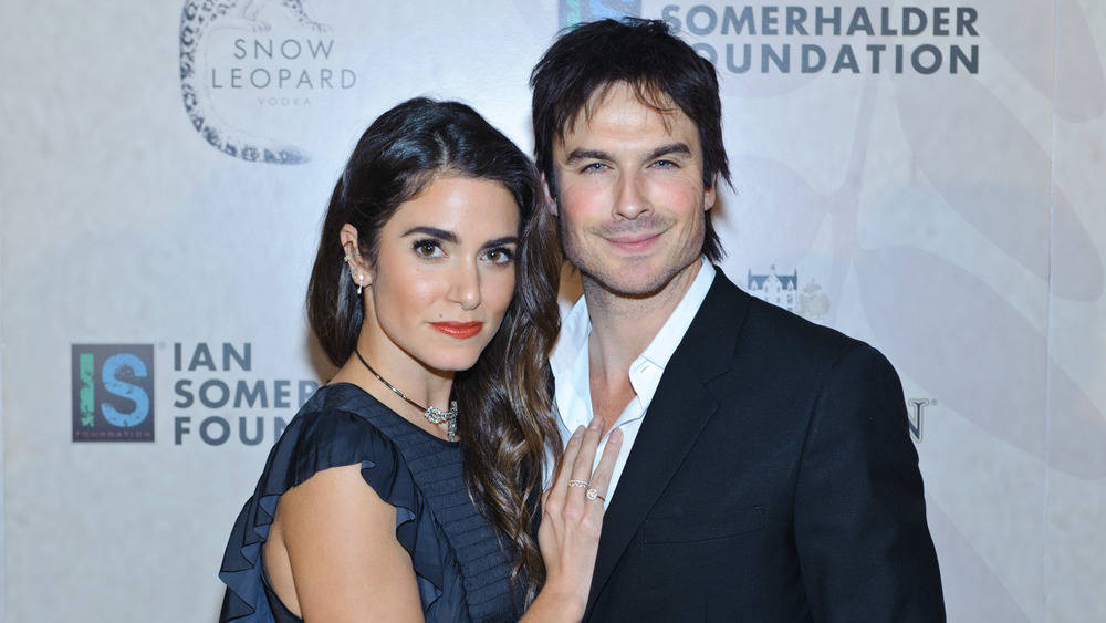 Nikki Reed and Ian Somerhalder smiling