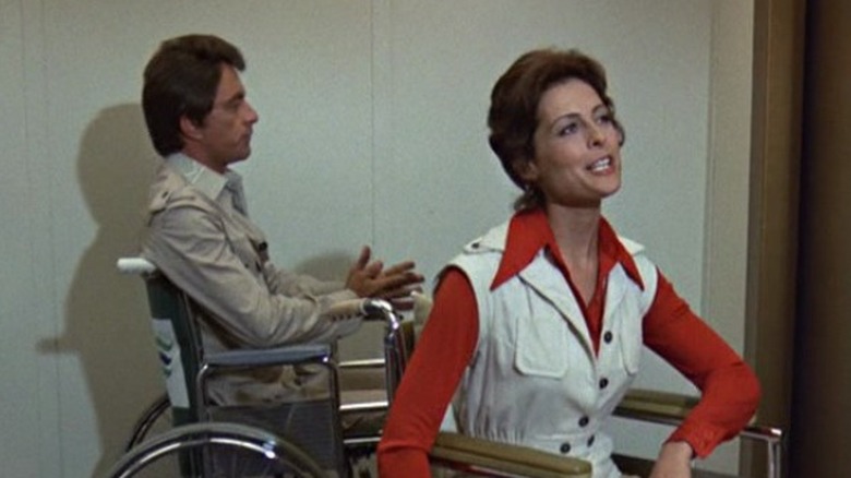 Bill Bixby and Brenda Benet in wheelchairs