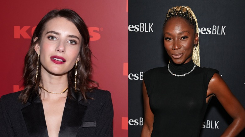 Emma Roberts and Angelica Ross looking at the camera