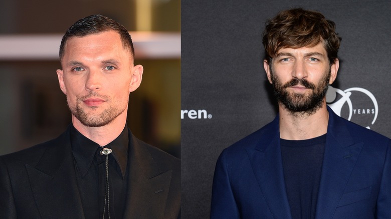 Ed Skrein and Michiel Huisman posing with serious looks in split screen pictures