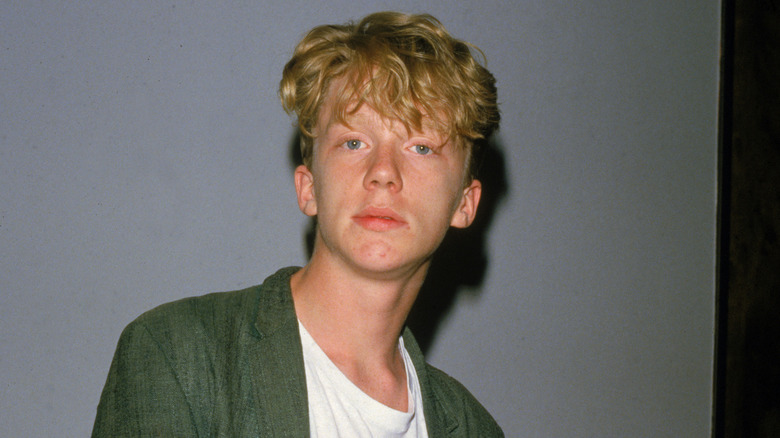 Anthony Michael Hall in the 1980s looking somber