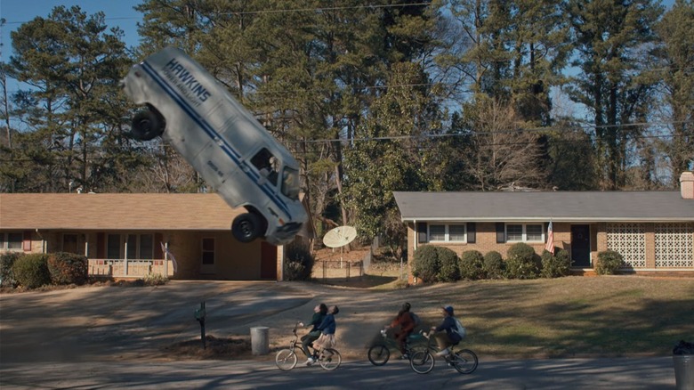 Van flipping in Stranger Things