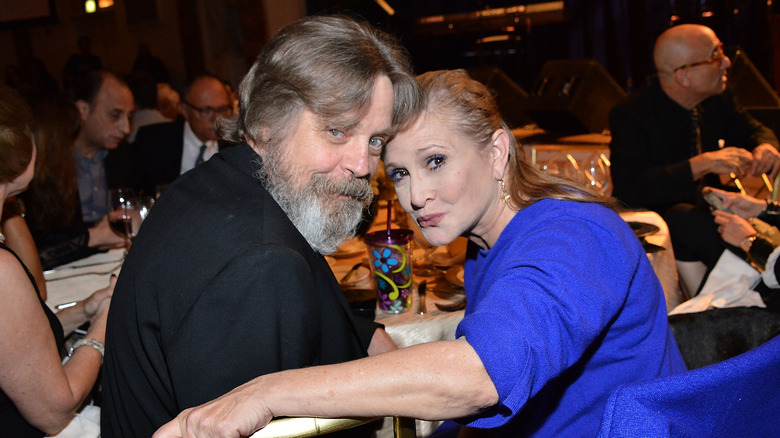 Mark Hamill and Carrie Fisher smiling