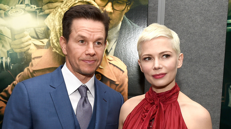 Mark Wahlberg and Michelle Williams posing together on the red carpet