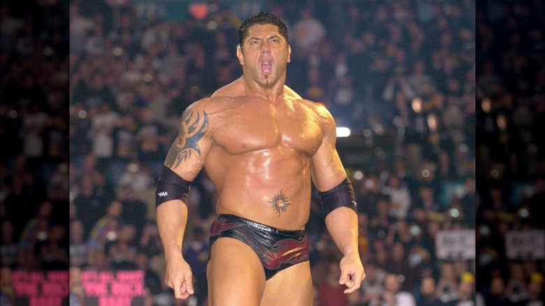 Dave Bautista with mouth open