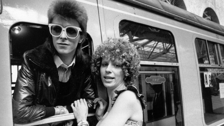 David Bowie with wife Angie