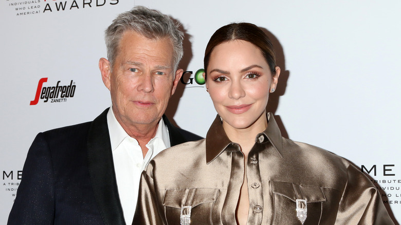 David Foster and Katharine McPhee pose side by side